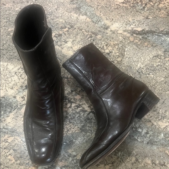 Men\'s Dark Brown Leather Boots